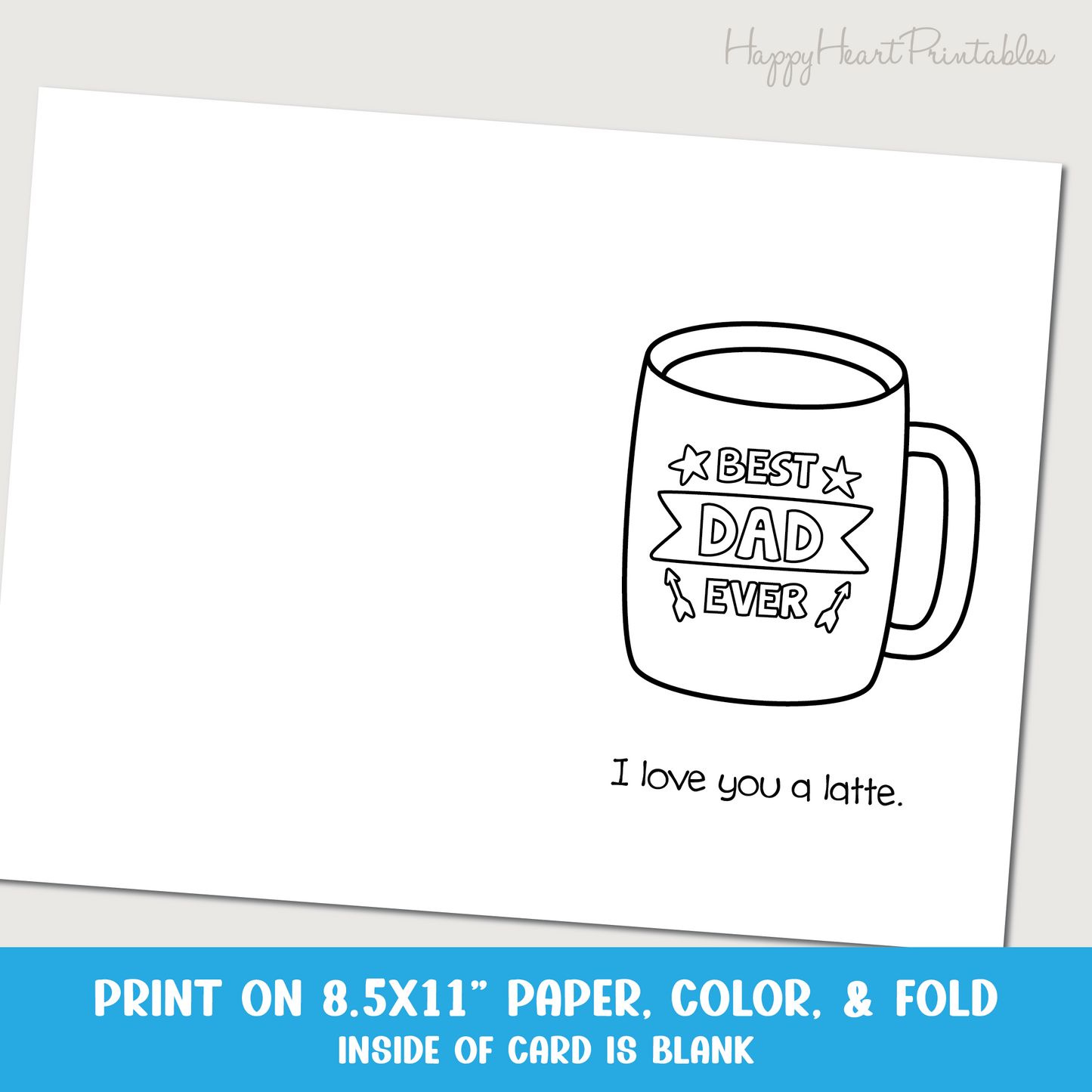 Father's Day Coffee Mug Coloring Card