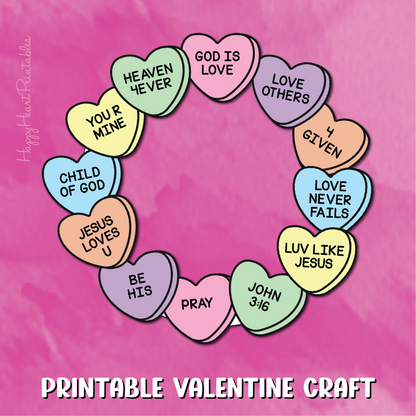 Christian Conversation Heart Wreath Craft
