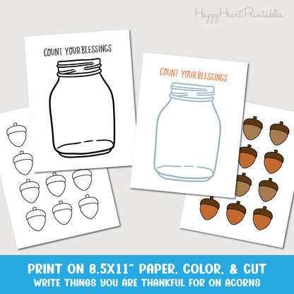 Count Your Blessings Thankfulness Craft - Printable Craft Template