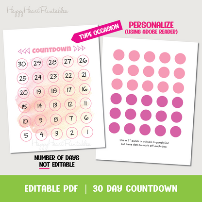 Printable Countdown - Personalize For Any Occasion