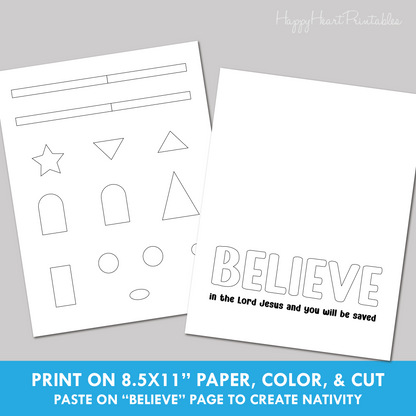 Printable Nativity Craft - Cut and Paste Manger Scene