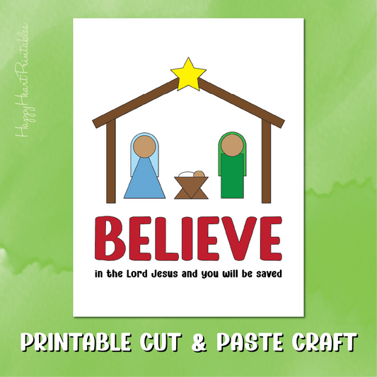 Printable Nativity Craft - Cut and Paste Manger Scene
