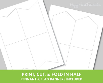 Printable Folded Banner Pattern - Banner Template - Create your own banner