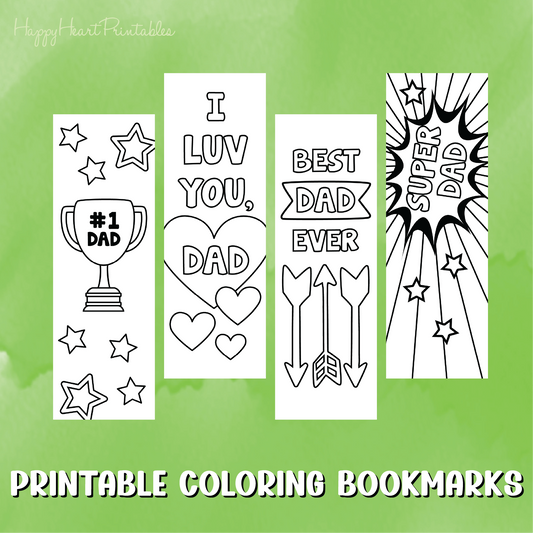 Dad Printable Coloring Bookmarks