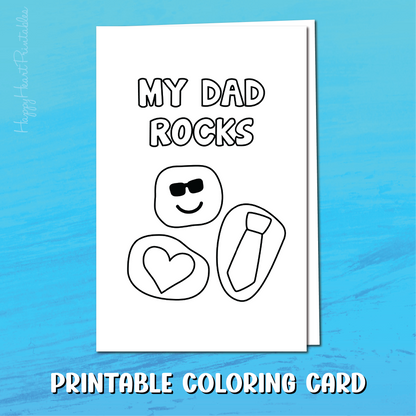 My Dad Rocks - Printable Coloring Card