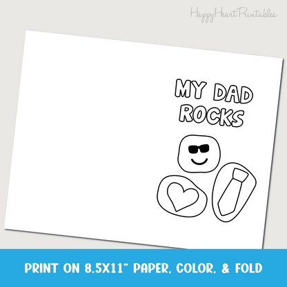 My Dad Rocks - Printable Coloring Card