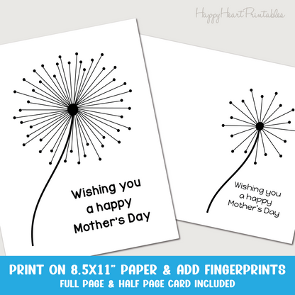 Mother's Day Dandelion Fingerprint Craft/Card