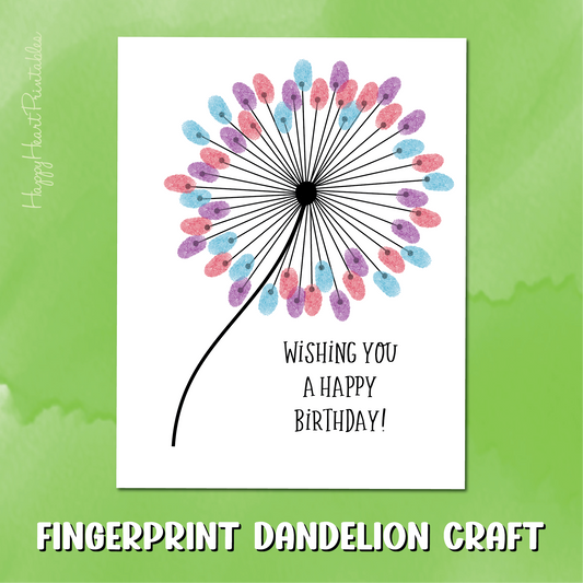 Birthday Fingerprint Dandelion Craft