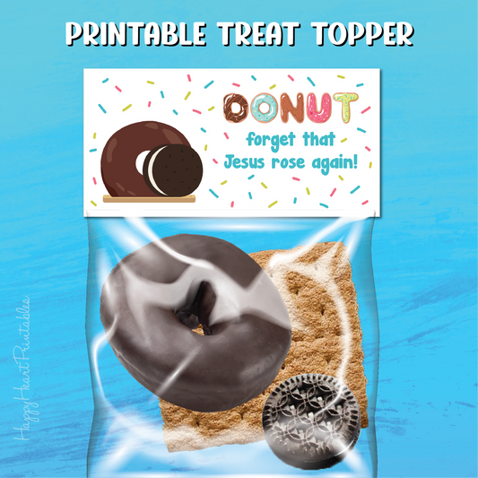 Donut Empty Tomb Treat Topper - Christian Easter Treat Topper