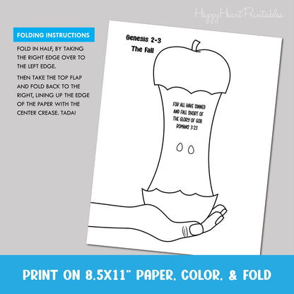 The Fall Folding Surprise Bible Craft - The Forbidden Fruit Craft