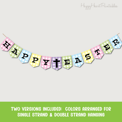 Happy Easter Printable Banner With Crosses
