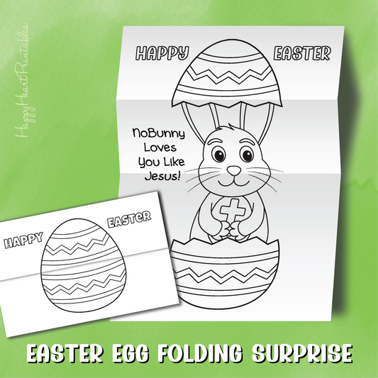 Christian Easter Egg Folding Surprise Craft - NoBunny Loves You Like Jesus