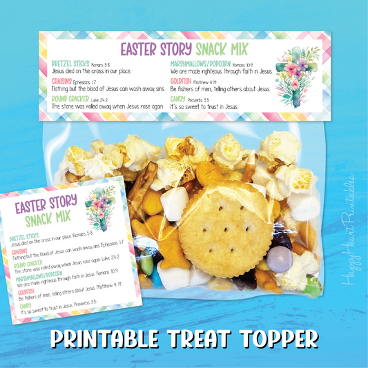 Christian Easter Story Snack Mix Topper & Tag