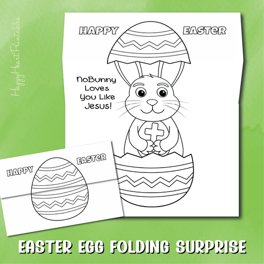 Christian Easter Egg Folding Surprise Craft - NoBunny Loves You Like Jesus