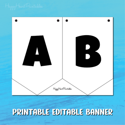 Editable Pennant Banner Template - Printable Banner Template
