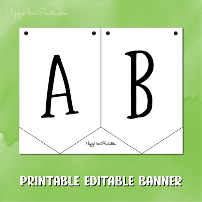 Editable Pennant Banner Pattern - Printable Banner Template