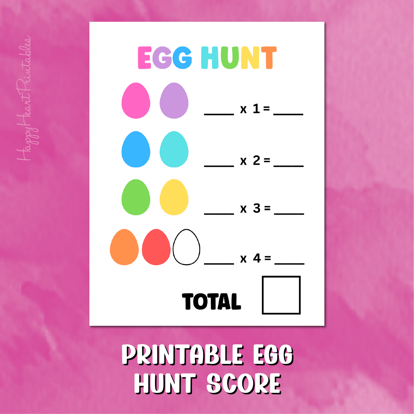 Printable Egg Hunt Score Sheet