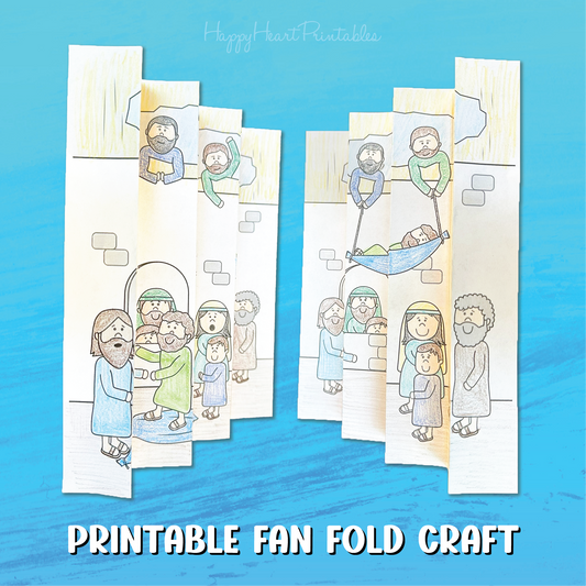 Jesus Heals the Paralytic Fan Fold Craft