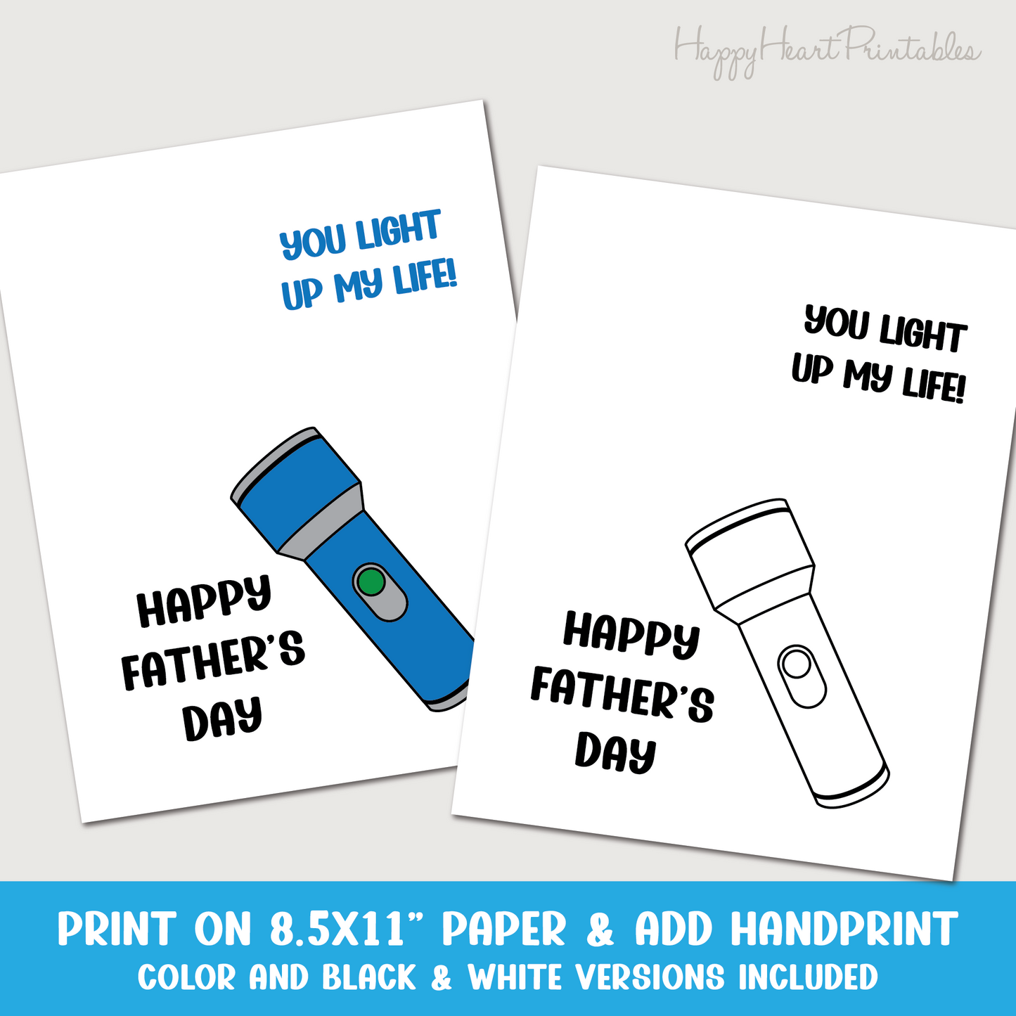 Flashlight Father's Day Handprint Craft - You Light Up My Life
