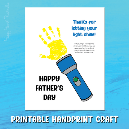 Flashlight Father's Day Handprint Craft - Let Your Light Shine