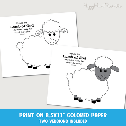 Fingerprint Lamb Craft - Easter Fingerprint Printable Template