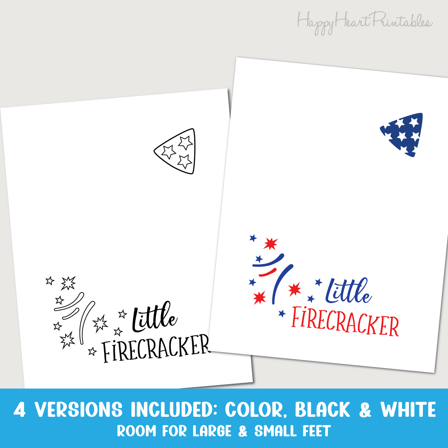 Little Firecracker Footprint Printable Craft Template - 4th of July Footprint Craft