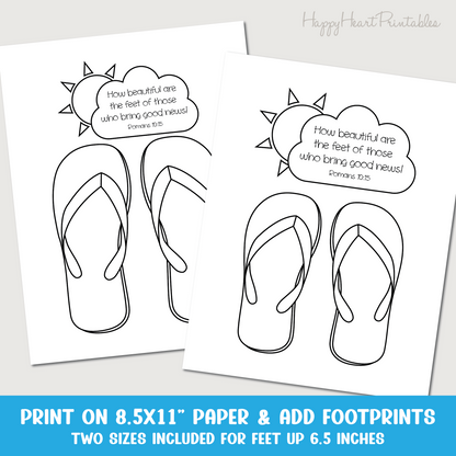Flip Flop Footprint Bible Craft
