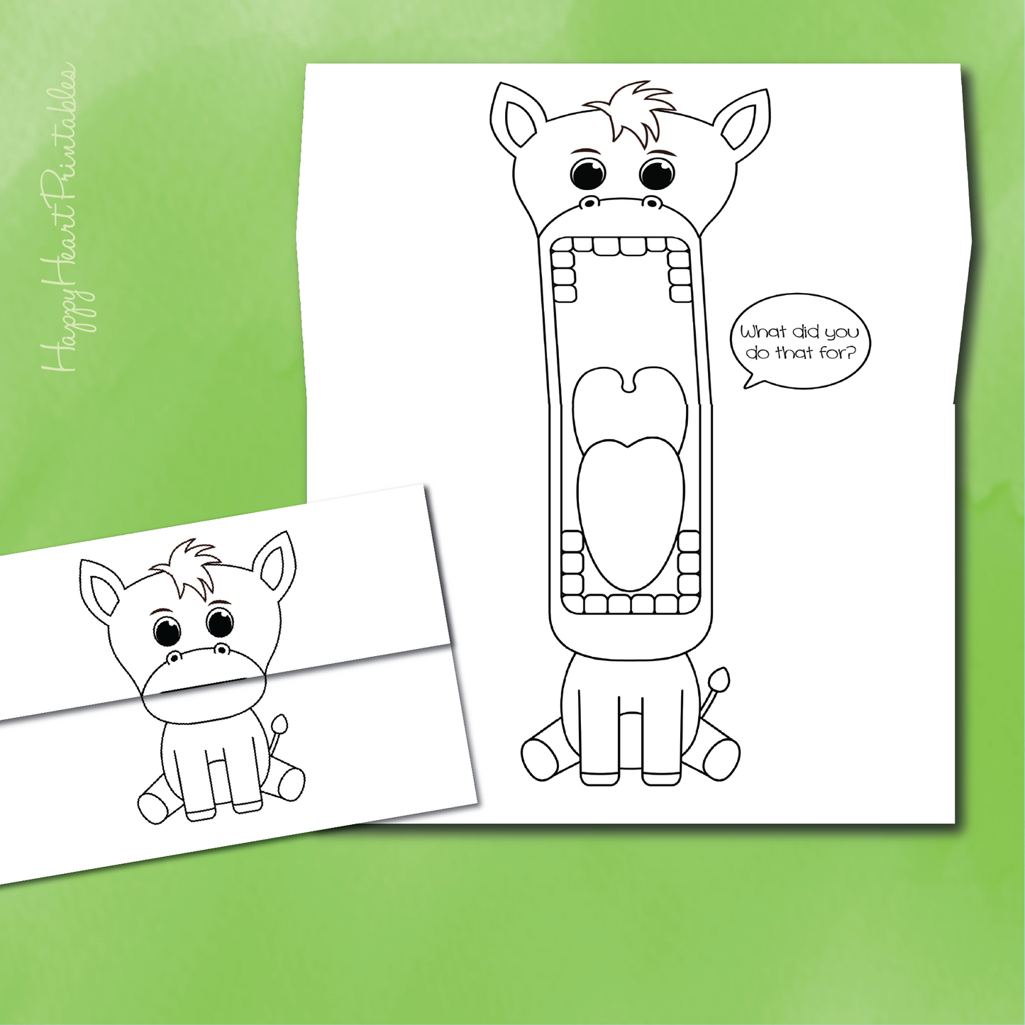 Folding Surprise Talking Donkey Bible Craft