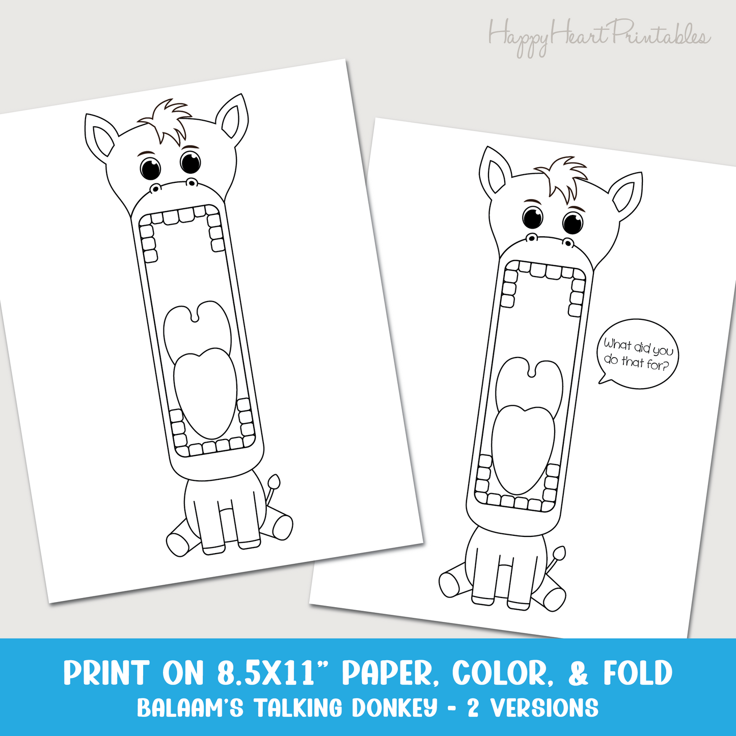 Folding Surprise Talking Donkey Bible Craft