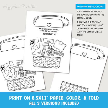 Purse Folding Surprise Mother's Day Card