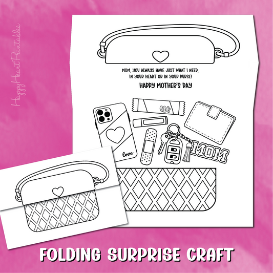 Purse Folding Surprise Mother's Day Card