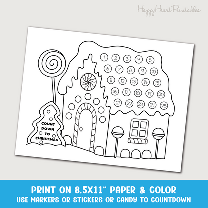 Gingerbread House Printable Christmas Countdown