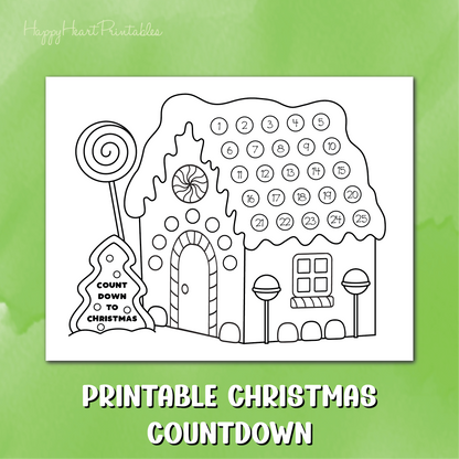 Gingerbread House Printable Christmas Countdown