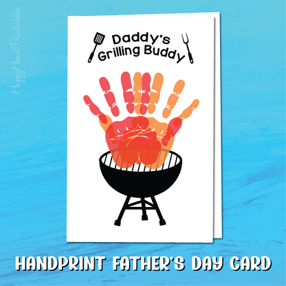 Daddy's Grilling Buddy - Father's Day Handprint Card