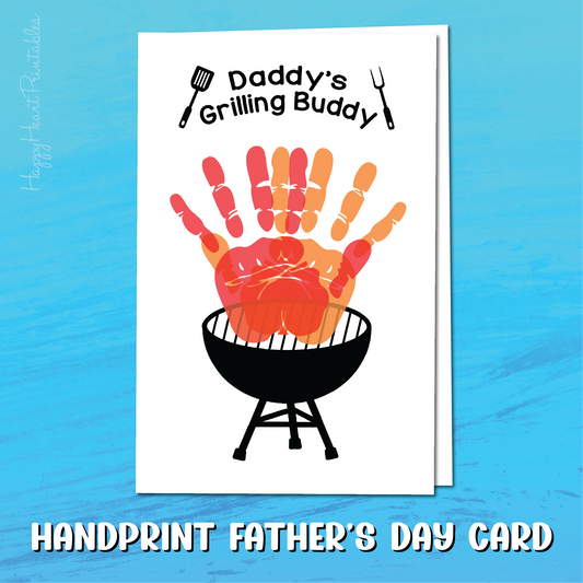 Daddy's Grilling Buddy - Father's Day Handprint Card