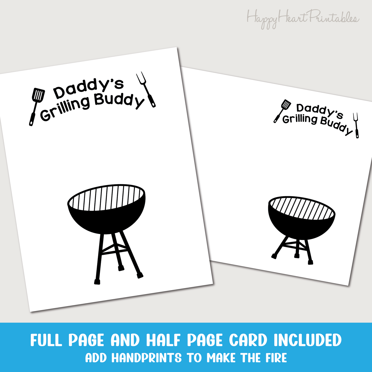 Daddy's Grilling Buddy - Father's Day Handprint Card