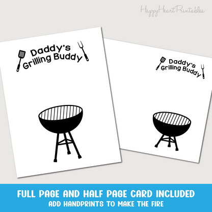 Daddy's Grilling Buddy - Father's Day Handprint Card