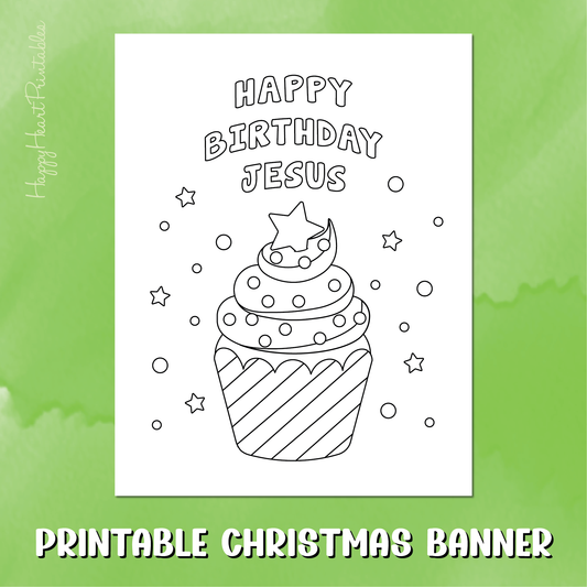 Happy Birthday Jesus Printable Coloring Page