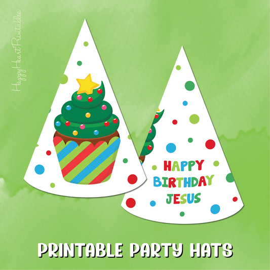Happy Birthday Jesus Printable Party Hats