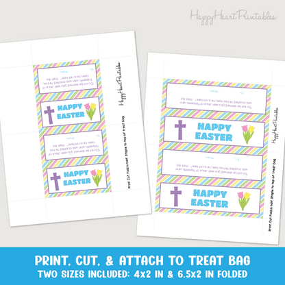 Happy Easter Treat Topper - He has Risen Verse