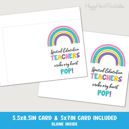 Special Education Teacher Appreciation Card - Printable