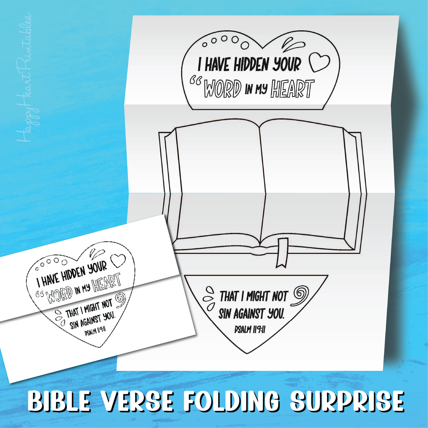 Hide God's Word in Your Heart Folding Surprise Craft