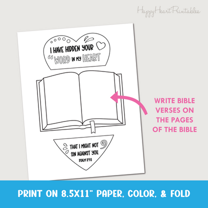 Hide God's Word in Your Heart Folding Surprise Craft