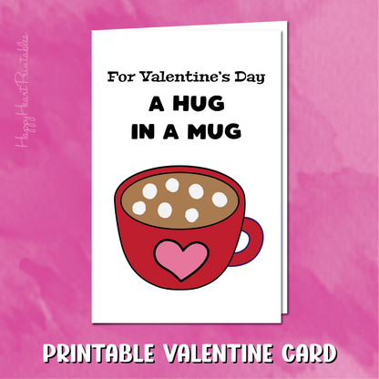 Hot Chocolate with Marshmallows Fingerprint Craft - Valentine's Day Craft Card