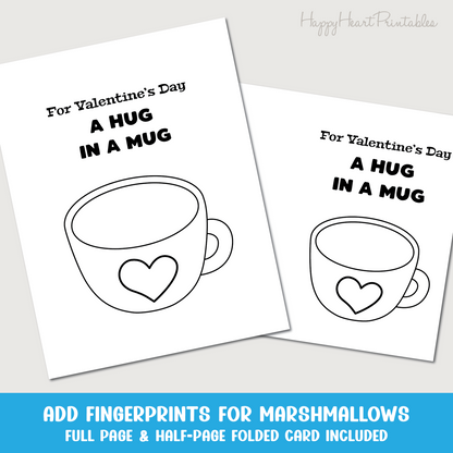 Hot Chocolate with Marshmallows Fingerprint Craft - Valentine's Day Craft Card