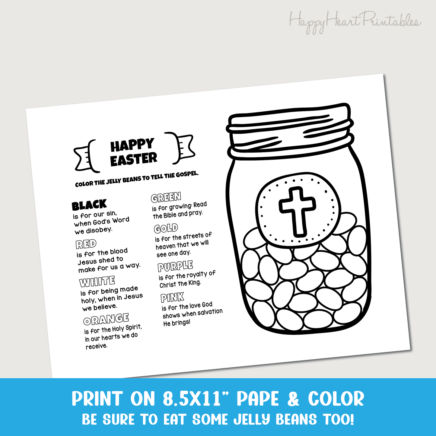 Jelly Bean Gospel Coloring Sheet - Easter