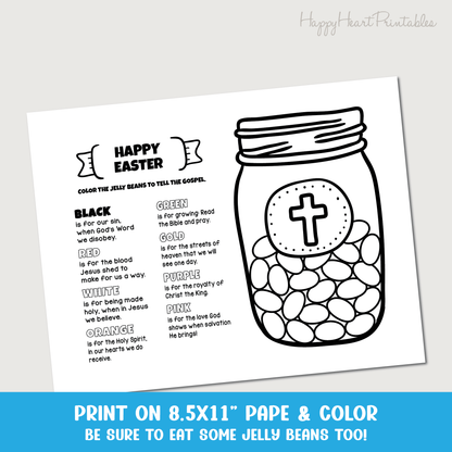 Jelly Bean Gospel Coloring Sheet - Easter