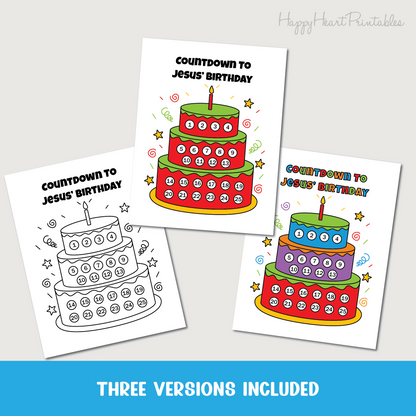 Printable Christmas Countdown - Jesus' Birthday Countdown