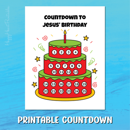 Printable Christmas Countdown - Jesus' Birthday Countdown