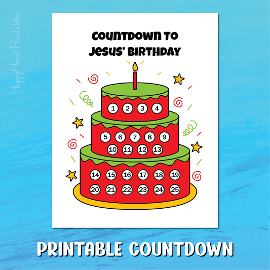 Printable Christmas Countdown - Jesus' Birthday Countdown